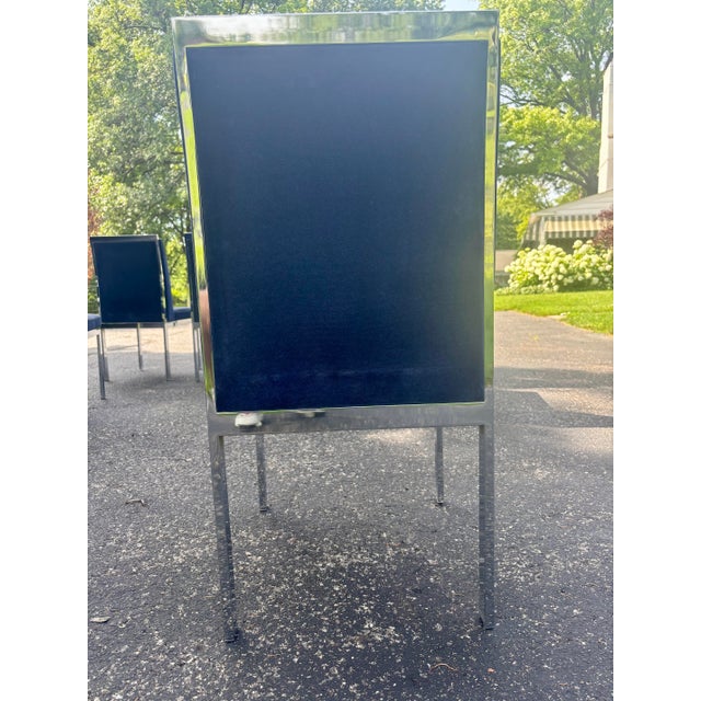 DIA - Design Institute America Set of Eight Vintage 1970's MCM Chrome Blue Velvet Dia Dining Chairs by Milo Baughman For Sale - Image 4 of 10