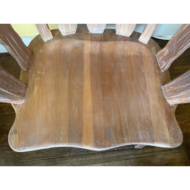 Wood Vintage 1963 Attributed to A. Brandt Ranch Oak Rustic Captains Chair For Sale - Image 7 of 11