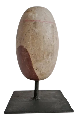 Natural Lingam Stone on Stand