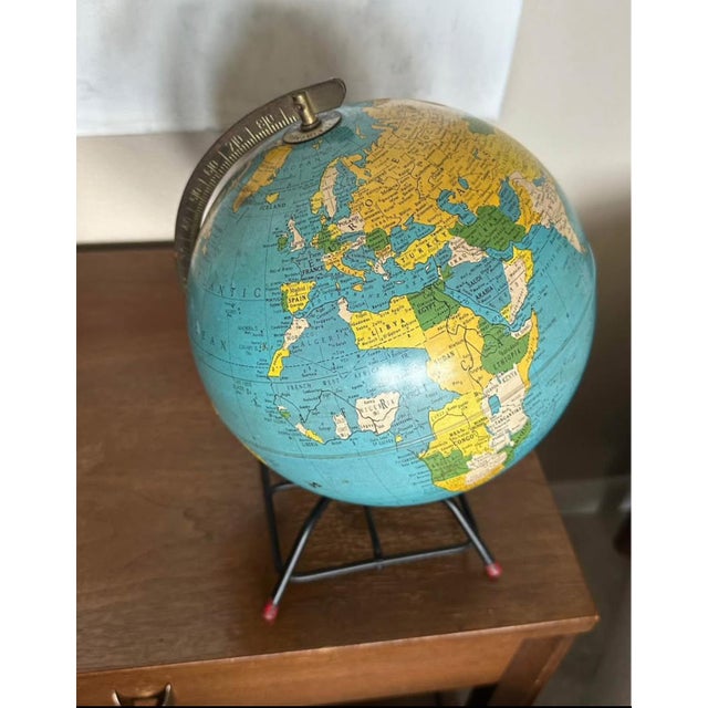 Mid-Century Modern Vintage Mid Century Globe by Replogle From the 1950's For Sale - Image 3 of 6