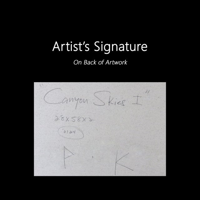 Canyon Skies I - Large Minimalist Blue Landscape Mountains Original Artwork by Peter Kuttner For Sale - Image 9 of 9