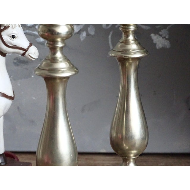 Late 19th Century 1870s Pair Antique Bmf Candlesticks Nickel Silver For Sale - Image 5 of 12