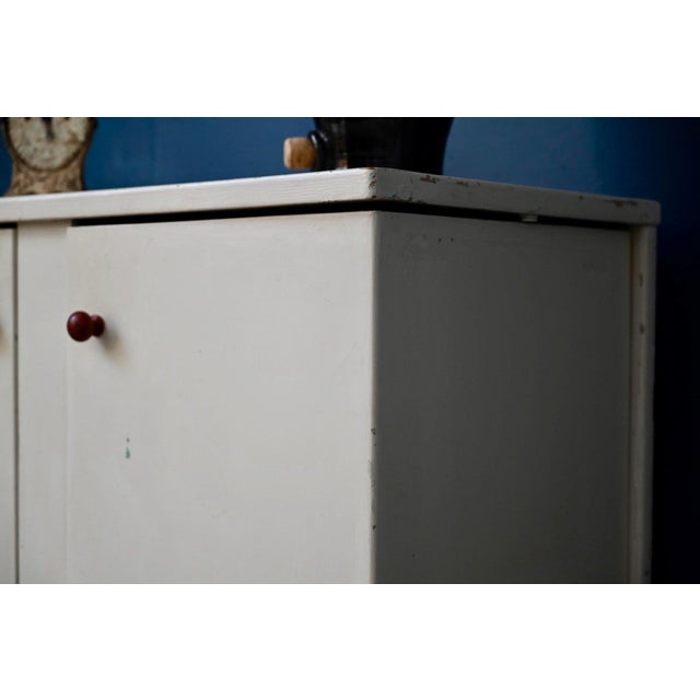 Art Deco Retro Cabinet with Painted Wooden Shelves, 1940s For Sale - Image 12 of 18