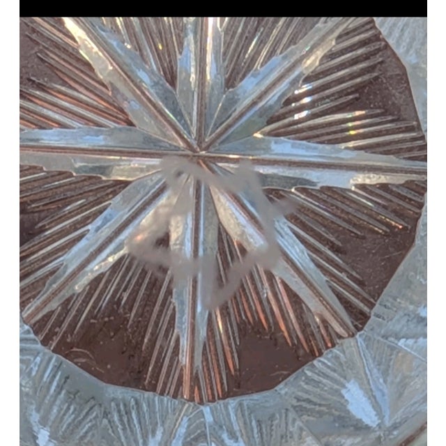 Art Deco Maple City Early American Period Large Crystal Punch Bowl and Pedestal For Sale - Image 3 of 8
