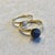 Contemporary Syna Yellow Gold Pair of Stacking Rings with Blue Sapphire and Diamonds For Sale - Image 3 of 6