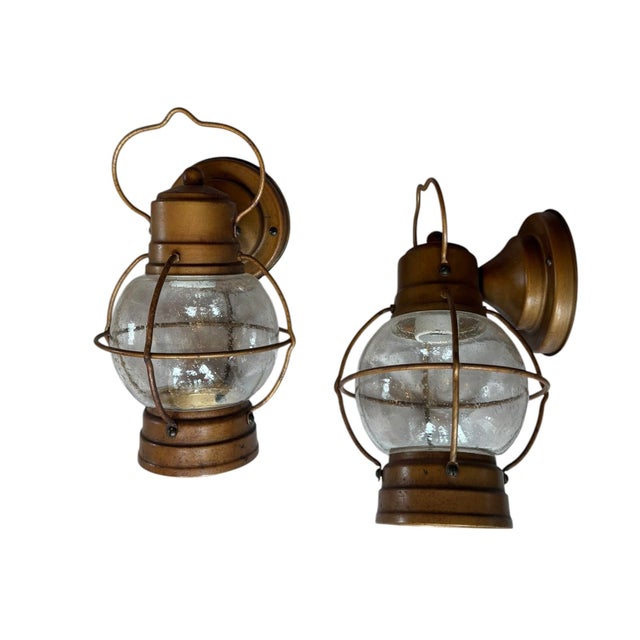Great vintage outdoor lights. The original painted copper over brass is in mint condition. These will look great on your...