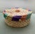 Late 20th Century Late 20th Century Vintage Multicolored Round Woven Basket With Wooden Handle For Sale - Image 5 of 7