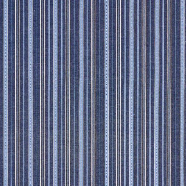 Contemporary Sample - Schumacher Lightfoot Stripe Fabric in Delft For Sale - Image 3 of 4