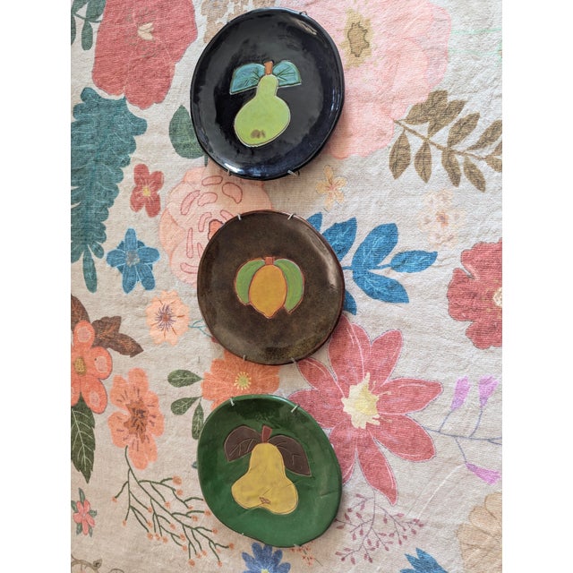Vintage 1990s R Wood Pottery Plates - Set of 3 For Sale - Image 14 of 14