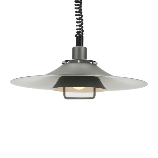 Scandinavian Grey Painted Pendant Lamp For Sale - Image 9 of 9