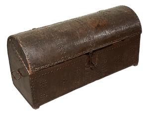 Antique Studded Travel Trunk, 18th-19th Century