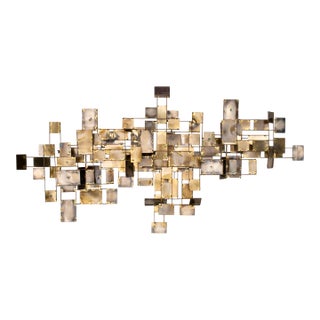 Vintage Mid Century "Labyrinth" Wall Sculpture by Curtis Jere For Sale