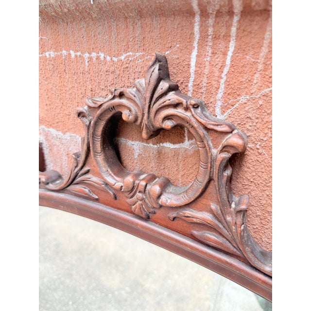 Wood Vintage French Rococo / Louis XV Style Vintage Carved Mahogany Wall Mirror For Sale - Image 7 of 10