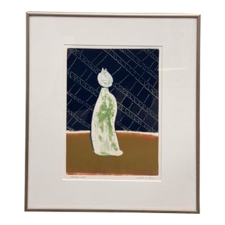 Molly Corbett “Sacred Cat” Original Monotype, Framed For Sale
