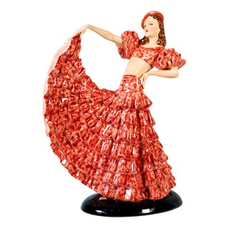Art Deco Colette Ruffle Dance Figurine by Stephan Dakon for Goldscheider, 1939 For Sale