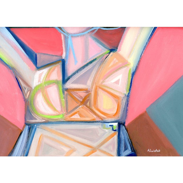 An elegant oil painting of a gloved figure in a sophisticated color palette. This composition is rich in layers of color...