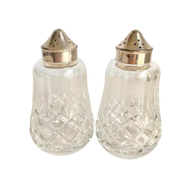 Vintage Waterford Crystal Silver Plated Salt and Pepper Shakers a Pair For Sale - Image 10 of 10