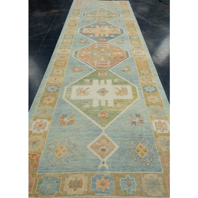 Turkish Oushak Runner Rug 5'1" x 15'9" #18024 Explore a curated collection of hallway runners, wool rugs, and handmade...