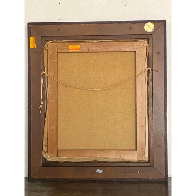 1960s Vintage Japanese Framed Oil Painting of Street Scene - Signed For Sale - Image 5 of 8