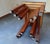 Vintage Wood Cigognes Nesting Tables with Blue Ceramic Tiles, 1950s, Set of 3 For Sale - Image 10 of 14