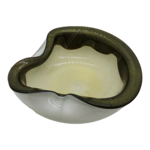 Alfredo Barbini Black on Gold Glass Bowl