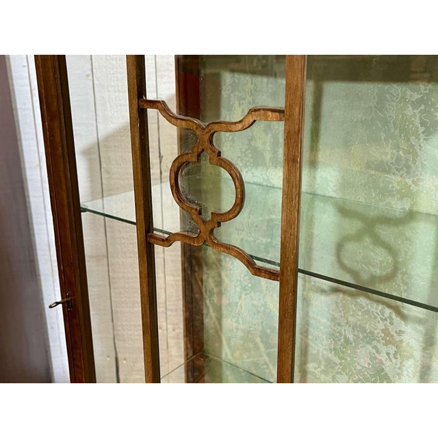 English Walnut Display Cabinet, 1950s For Sale - Image 9 of 18