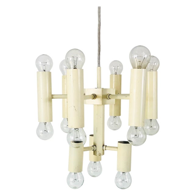 1960s Sciolari 9-Arm White Chandelier For Sale - Image 13 of 13
