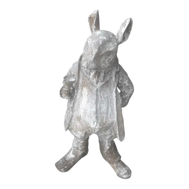 Vintage Cast Iron Anthropomorphic Gentleman Dandy Mouse Garden Statue For Sale