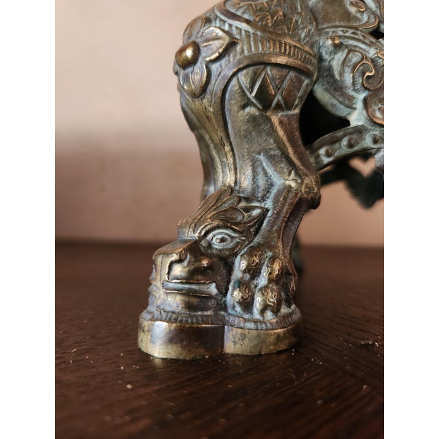 Large Antique Napoleon III Gothic Brass Church Candleholders, France, Set of 2 For Sale - Image 6 of 14