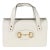 Mystic White Calfskin Small Horsebit 1955 Foldover Top Handle Bag For Sale
