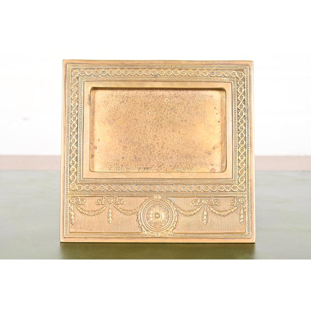 Tiffany Studios New York "Adam" Bronze Doré Desk Calendar Frame or Picture Frame For Sale - Image 12 of 12