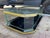 Vintage Hollywood Regency Style Black Lacquer and Glass Floating Coffee Table With Patina For Sale - Image 10 of 18