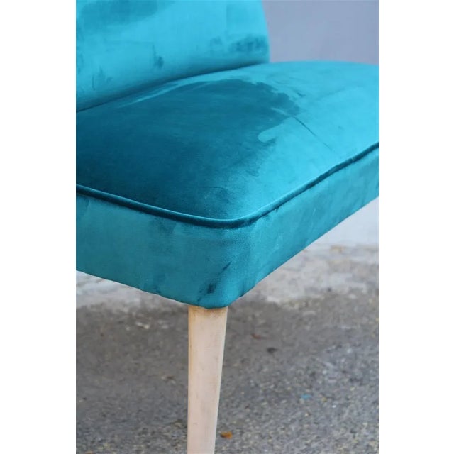 Wood Italian Green Velvet Piccolo Sofa, 1950s For Sale - Image 7 of 12
