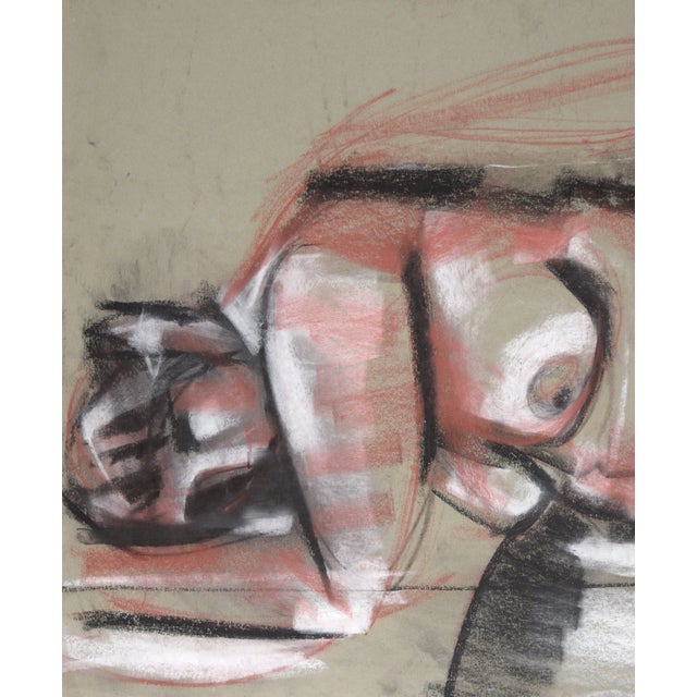 Nude Women in Charcoal on Paper (Two Sided) Nude woman laying down by Santa Cruz and San Francisco artist Heather Speck...