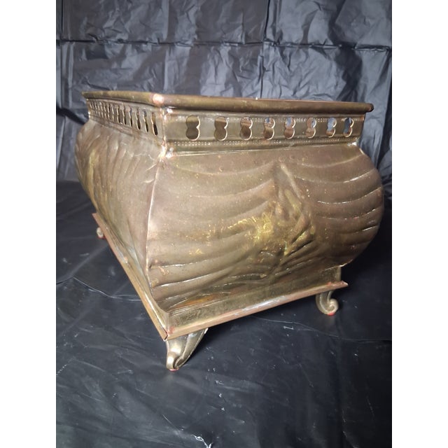 Mid Century Solid Brass Jardiniere / Planter / Cachepot For Sale - Image 9 of 10