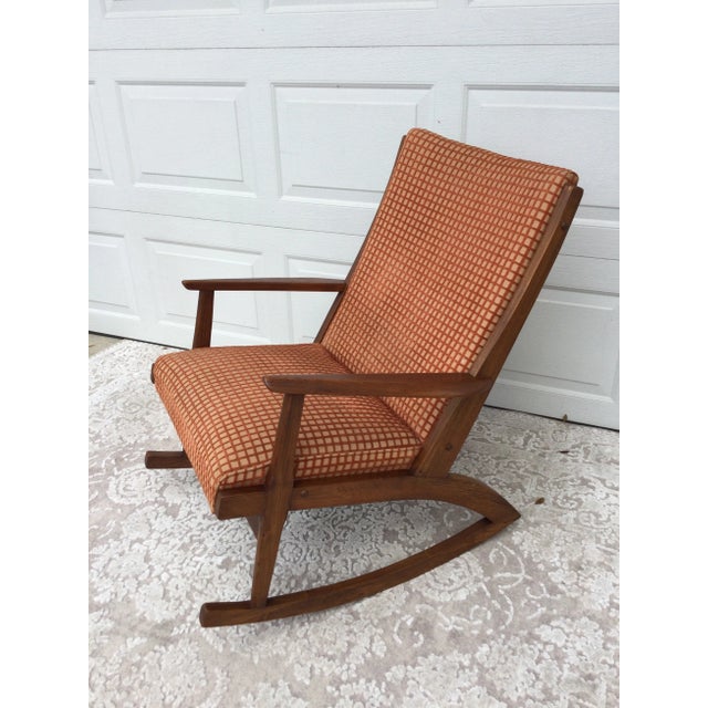 Vintage Mid-Century Modern Walnut Rocking Chair For Sale - Image 4 of 11