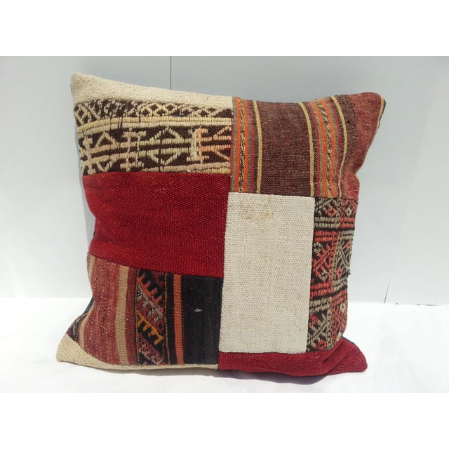 Pillow cover made from handwoven vintage Turkish Anatolian rugs. We collect old vintage rugs, cut them and design our own...