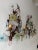 1930s Italian Murano Multicolor Prisms Flowers Gilt Metal Sconces, C 1930 For Sale - Image 5 of 15