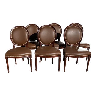 Set of 6 Nancy Corzine Louis XVI Style Mahogany Balloon Back Dining Chairs For Sale