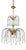 20th Century Gilt Brass Chandelier with Glass Pendants For Sale