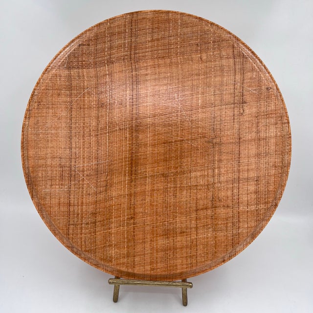 Mid-Century Modern Abaca Grainware Raffia and Lucite Fiberglass Large Serving Platter or Tray For Sale - Image 10 of 10