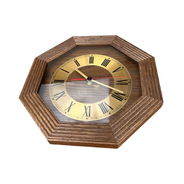 Ebg Wooden Wall Clock, Germany 1980s For Sale - Image 4 of 12