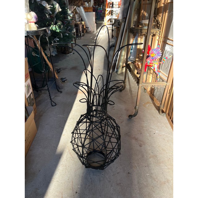 1970s Modern Style Black Wired Pineapple Sculpture For Sale - Image 4 of 10