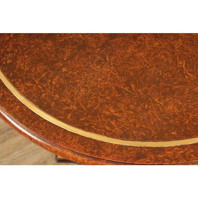 Wood Italian Neoclassical Style Faux Painted Round Center Table For Sale - Image 7 of 13