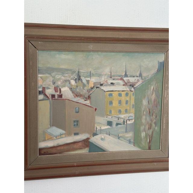 Mid-Century Modern Malte Nyberg Tolf, Gothenburg, 1960s, Oil on Panel For Sale - Image 3 of 12