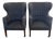 A Pair of Custom Bench-Made Georgian Style Wingback Chairs by Cisneros Upholstery (Chicago) – Wool Flannel For Sale