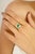 Army Green Vintage Style Cushion Cut Emerald Ring Size 5 18k Solid Gold For Sale - Image 8 of 12