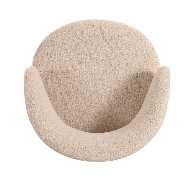 Austin Cream Boucle Swivel Chair For Sale - Image 4 of 6