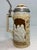 Brown Antique 1800's German Mettlach Villeroy Boch Pottery Pewter Lidded Beer Stein For Sale - Image 8 of 14