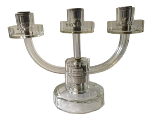Vintage Modernist Crystal Czech Candelabra